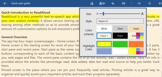 aplicația Windows readaloud