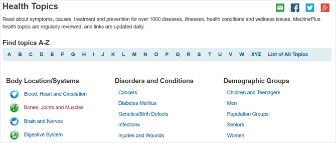 medline plus subiecte web