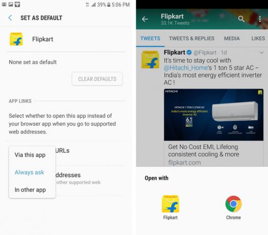 implicit link-ul pentru aplicația de flipkart Android