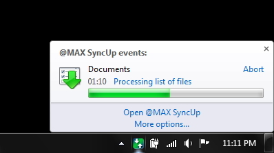 Backup, sincronizare și restaurare automată a fișierelor dvs. Windows cu @MAX SyncUp [Recompense] Tava de aplicații