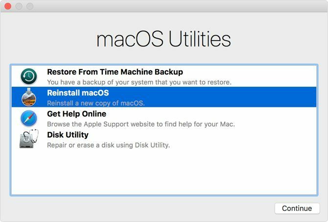 Reinstalați macOS-ul din utilități