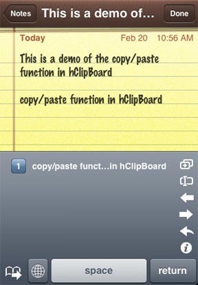 hclipboard - aplicație de copiere pentru copiere iPhone