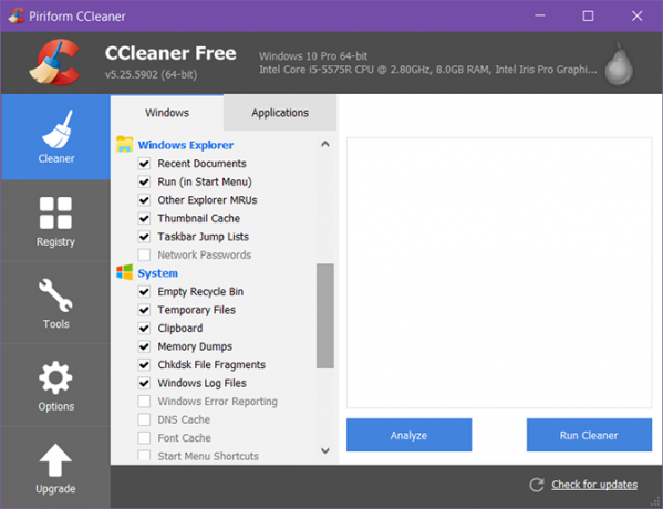 ferestre de întreținere-instrument-CCleaner