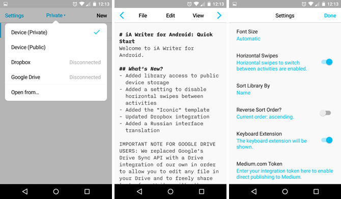 7 editori de text fără distragere pentru Android în comparație: Care este cel mai bun? editor de text android ia scriitor