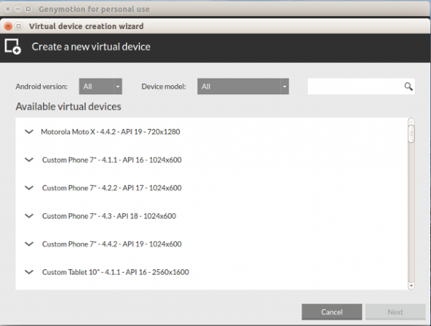 genymotion-virtual-dispozitiv de creare a wizard-