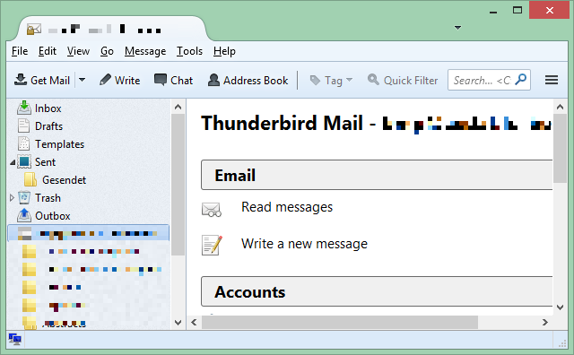 Aceasta este o captură de ecran a unuia dintre cele mai bune programe Windows numite client de e-mail Thunderbird