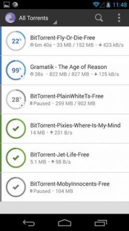 Aplicația Android BitTorrent