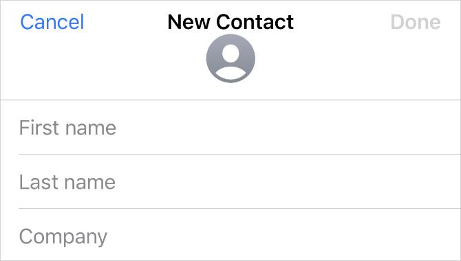 Pagina de contact nouă pe iPhone
