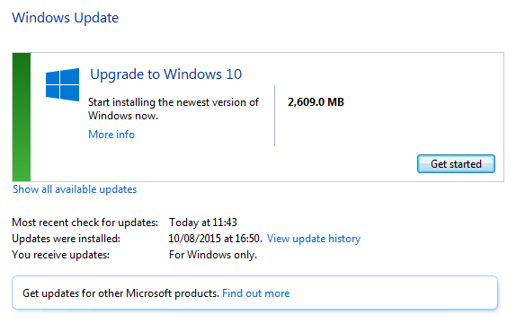 Windows 10 calea gratuită pentru Windows Update