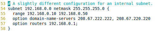 Internet server server dhcp