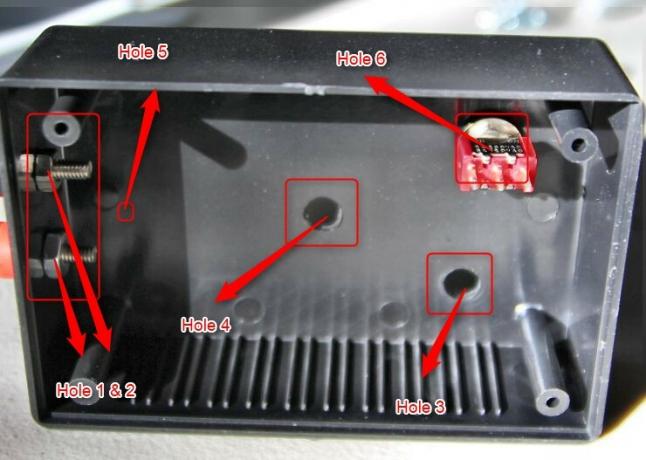 Zap Yourself Smarter with This DIY tDCS Brain Stimulator poza cutiei cu găuri de găurit