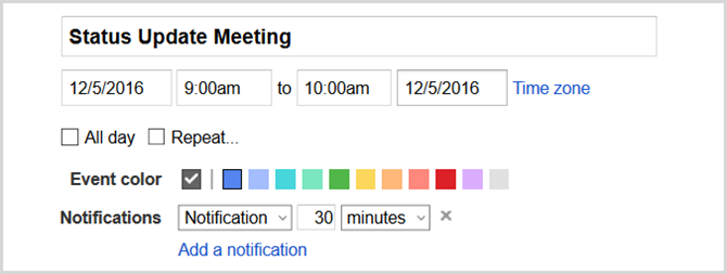 google calendar set eveniment web