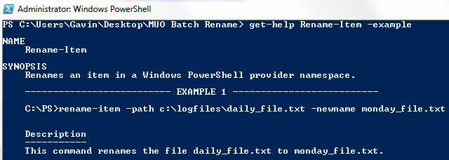 Exemple de redenumire PowerShell