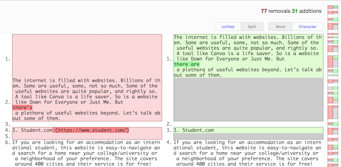Acest site web util este cunoscut sub numele de Diff Checker
