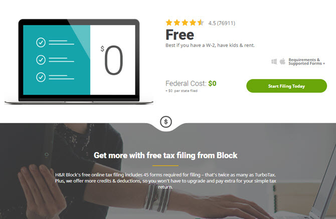 H&R Block Free Tax File