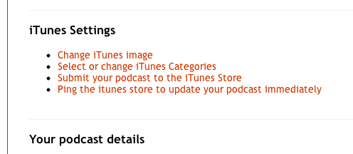 aplicația podcast iTunes