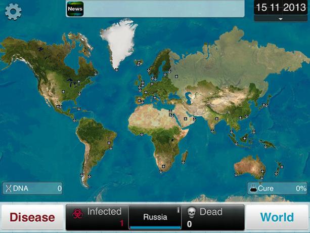 Alege o boală și șterge umanitatea în Plague Inc. hartă pandemică