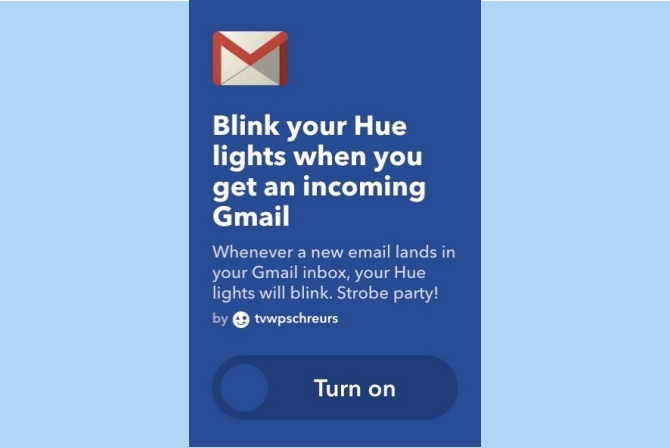 ifttt gmail clipesc lumini inteligente