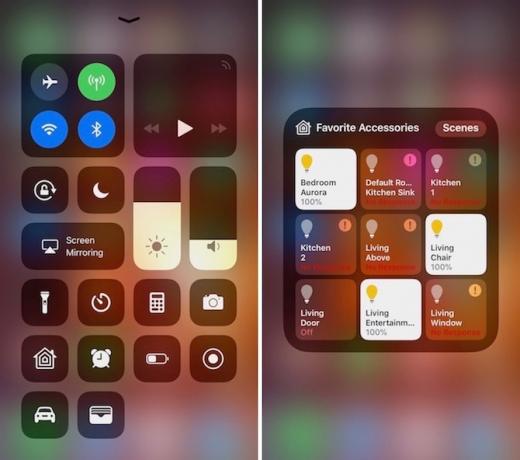 Widget acasă pentru centrul de control iOS 11