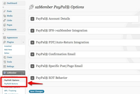 Cum să creezi un site web numai pentru abonament folosind opțiuni PayPal WordPress 07 s2Member