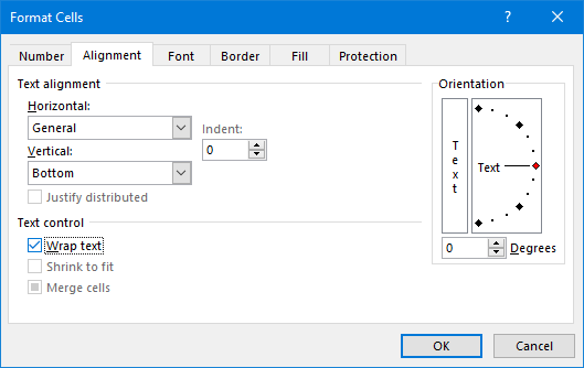 înveliți text excel