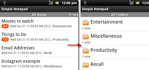 Notă sigură și într-adevăr simplă Preluare cu un bloc de notițe simplu [Android 2.2+] notepad08 simplu