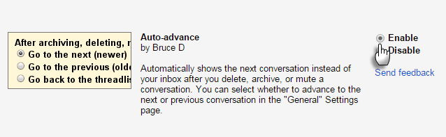 Auto-Advance Gmail
