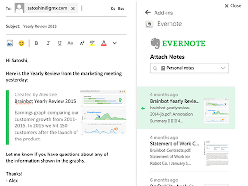 perspectivă evernote