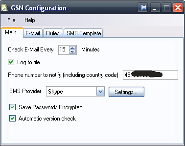 notificator sms email