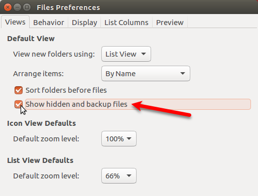 Afișați fișiere ascunse și de rezervă în Nautilus în Ubuntu