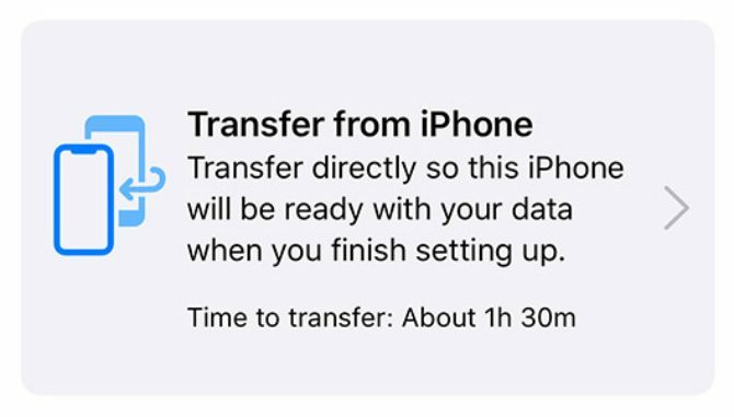 Pornire rapidă Transfer de informații de pe iPhone