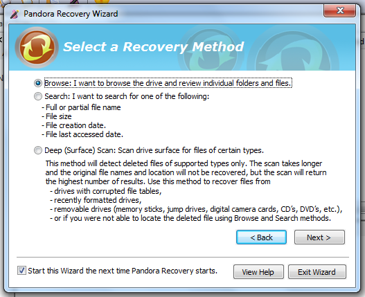 Recuperați datele pierdute gratuit cu Pandora Recovery [Windows] expertul pandora răsfoiți