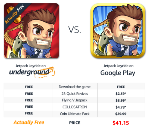 Google Play vs. Magazin Amazon: Care este mai bun? jetpack joyride amazon