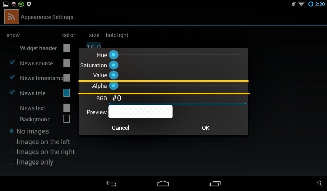 simplu RSS-settings