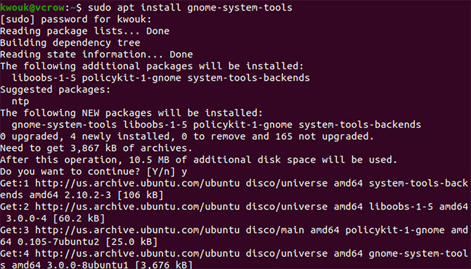 Instalarea gnome-system-tools pe Ubuntu