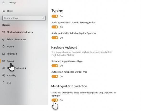 Prezicerea textului multilingv în Windows 10