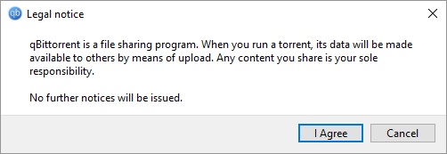 qBittorrent Notificare legală