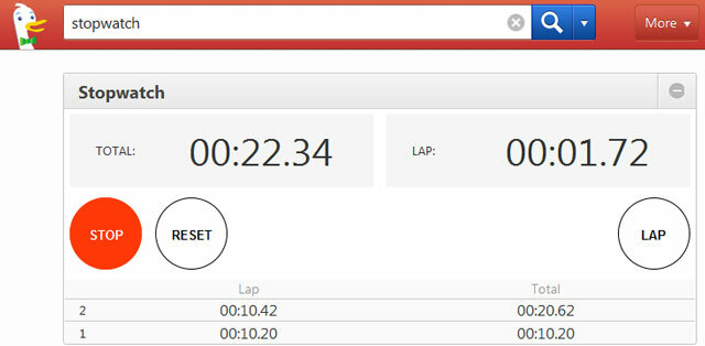 Cronometru DuckDuckGo