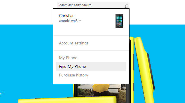 Muo-WP8-findmyphone-conectare