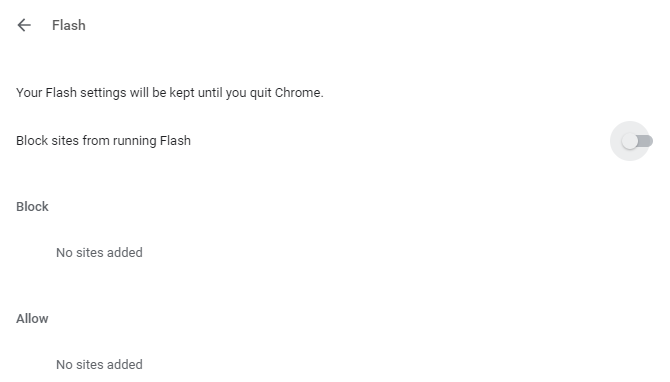 Modificați setările Flash în Chrome