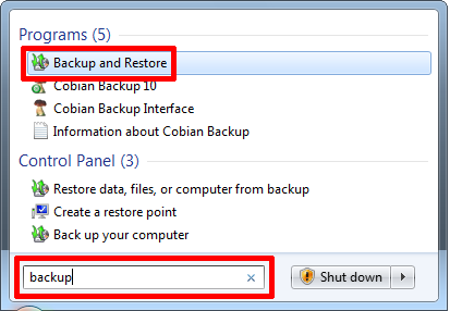 Windows 7 backup