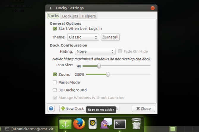 5 docuri de alimentare pentru mașina dvs. Linux muo linux docks docky 670x446