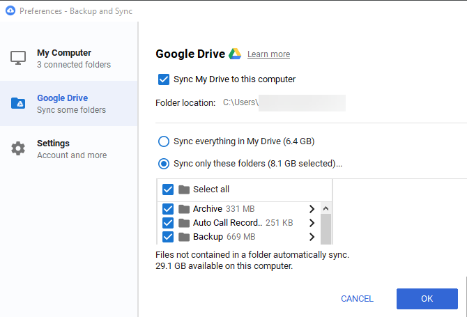 Google-Drive-selectiv-Sync