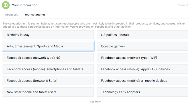 Ghidul complet de confidențialitate Facebook facbeook reclame de confidențialitate categoriile dvs