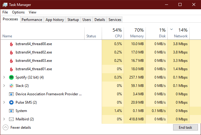 Utilizarea rețelei Task Manager