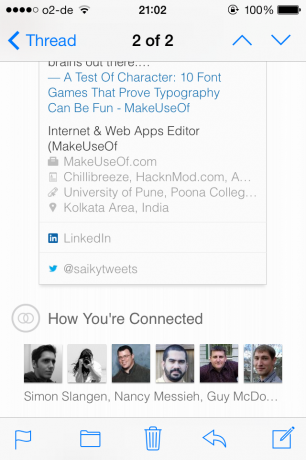 Aduceți puterea LinkedIn pe iPhone-ul dvs. Apple Mail cu LinkedIn Intro 2013 10 24 21
