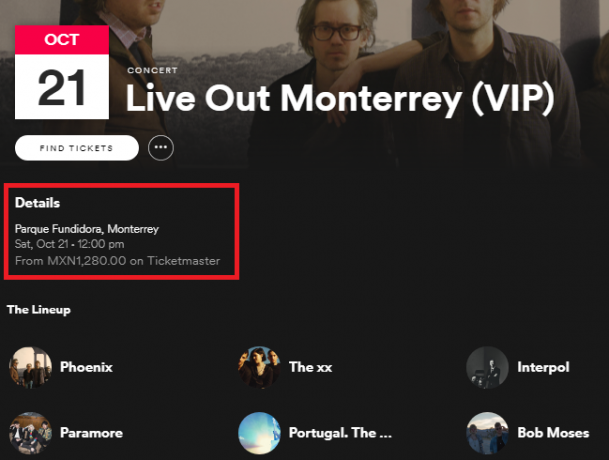 Folosește Spotify pentru a vedea dacă trupele tale favorite joacă în apropiere prețul concertului spotify