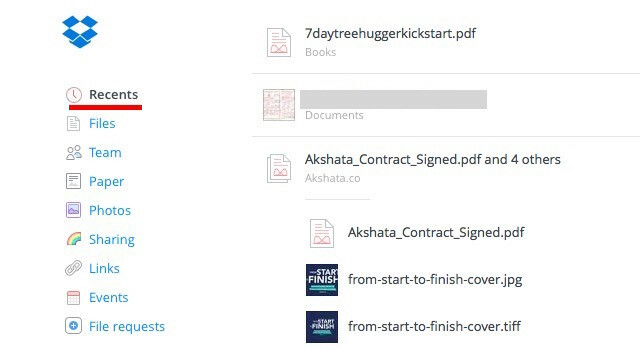 Dropbox-Recente