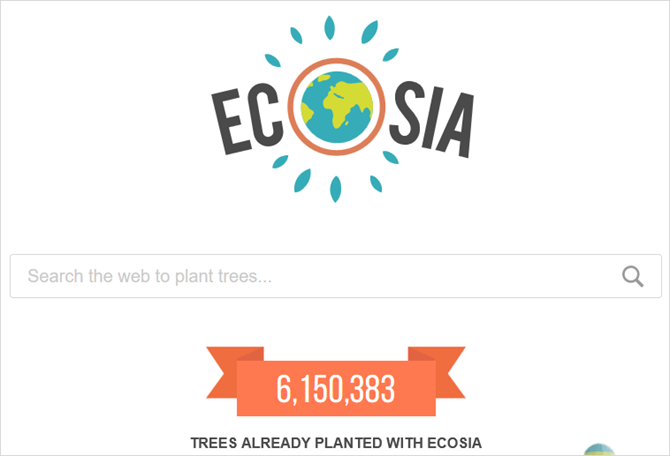 7 alternative de căutare Google și marca lor comercială Caracteristici ale mărcii Ecosia Web principal