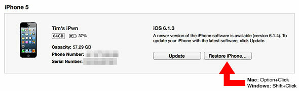 Cum se accesează iOS 7 Beta (și downgrade la iOS 6) restaurare ipsw